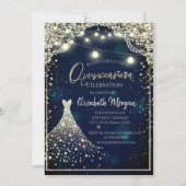 レース、ダイアモンズドレスダークブルークインセアニラ 招待状 (正面)