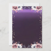レース、ダイアモンズドレスフローラパープルキンセアニラ 招待状 (裏面)