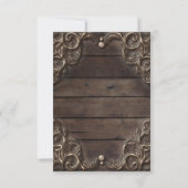 レース&ダークウッドヴィンテージウエスタンテーブル番号 招待状 (裏面)