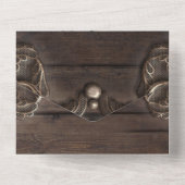 レース&ダークウッド素朴ヴィンテージウェスタン結婚ズ オールインワン招待状 (裏面)