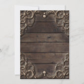 レース&ダークウッド素朴ヴィンテージウェスタン結婚ズ 招待状 (裏面)
