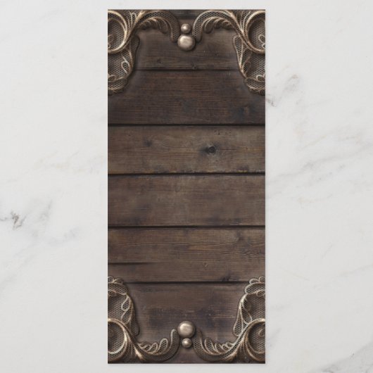 レース&ダークウッド素朴ヴィンテージウエスタングラムメニュー メニュー (裏面)