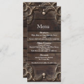 レース&ダークウッド素朴ヴィンテージウエスタングラムメニュー メニュー (正面/裏面)