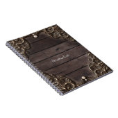 レース&ダークウッド素朴ヴィンテージ西エレガント ノートブック (右側)