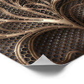 レース＆ダークウッド ラスティック ヴィンテージ ウエスタン ウェディング ポ ポスター (角)