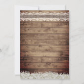 レース&トイ素朴ンヒマワリフローラ赤ちゃんシャワー 招待状 (裏面)