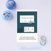 レース ネイビー/ホワイト ウェディング ラージ キャンディ ラッパー チラシ (シングル)