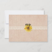 レース&バ素朴ーラップひまわりウェディングRSVPカード 出欠カード (裏面)