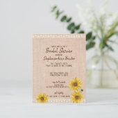 レース&バ素朴ーラップひまわりブライダルシャワーカード 招待状 (スタンド正面)