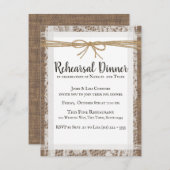 レース&バ素朴ーラップリハーサルディナー招待状 出欠カード (正面/裏面)