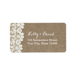 レース&バ素朴ーラップヴィンテージウェディング ラベル