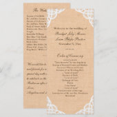 レース&バ素朴ーラップ結婚式 プログラム (正面/裏面)