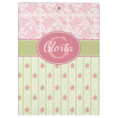 レース&パーソナライズされたイングリッシュガーデン クリップボード (裏面)