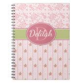 レース&パーソナライズされたイングリッシュガーデン ノートブック (正面)