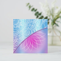 レース&パール誕生日招待状