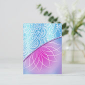 レース＆パール 誕生日招待状 ポストカード (スタンド正面)