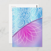 レース＆パール 誕生日招待状 ポストカード (正面/裏面)