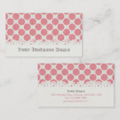 レース&ピンクドット名刺 名刺 (正面/裏面)