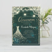 レース、ライト、ウッドダイアモンズドレスグリーンキンセアニラ 招待状 (スタンド正面)