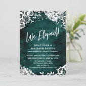レース、ライト&フローラの上のグランジティール(緑がかった色)我々は駆け落ち! 招待状 (スタンド正面)
