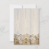 レース、リボンフラワー&ウッド結婚式RSVP応答 出欠カード (裏面)