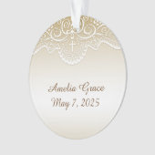 レース、宗教十字との金ゴールド オーナメント (正面)