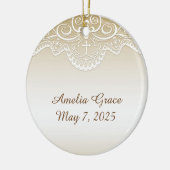 レース、宗教十字との金ゴールド セラミックオーナメント (左)