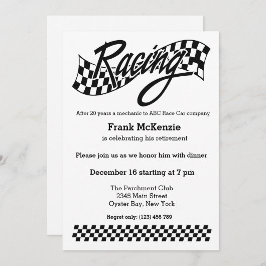 レース 招待状 (正面/裏面)