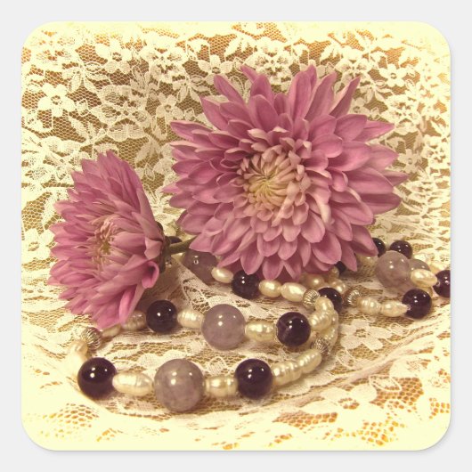 レース、真珠、タム スクエアシール (正面)