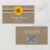 レース&素朴ひまわり結婚のウェブサイト挿入 エンクロージャーカード (正面/裏面)