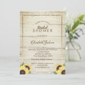 レース、素朴ひまわり、ダイヤモンドブライダルシャワー 招待状 (スタンド正面)