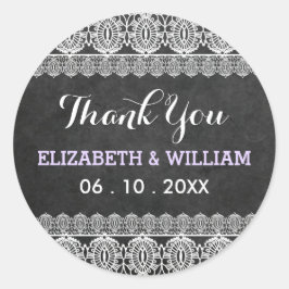 レース&素朴シャルボー結婚ドの感謝パープル ラウンドシール