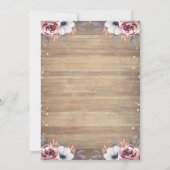 レース、素朴ティアラ、ライト、ウッドバラクインセアニラ 招待状 (裏面)