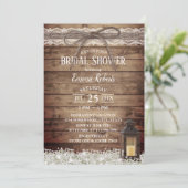 レース&素朴トウィネヴィンテージランタンブライダルシャワー 招待状 (スタンド正面)