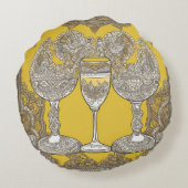 レースAIアートで黄ばむ ラウンドクッション (裏面)