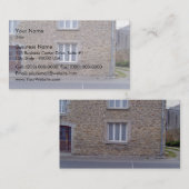 レースCurtaiが付いている荒い石塀の家のWindows 名刺 (正面/裏面)
