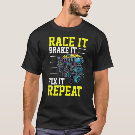 レースitブレーキそれを修正それを繰り返しチューニングTurbo Tunin Tシャツ (正面)