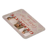 レースPre-K卒業式3枚フォトテキスタイルテクスチャ マグネット (右側)