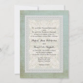 レースwエイジ素朴ドヴィンテージリネンカントリーエレガンス 招待状 (正面)