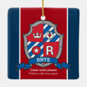 レーズの名前はクレストイーグル赤カスタムい セラミックオーナメント (裏面)