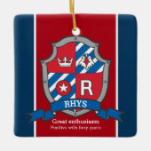 レーズの名前はクレストイーグル赤カスタムい セラミックオーナメント (正面)