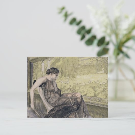 レーテスのためにエアフローカバーを編むペネロペ彼女の父親 – i ポストカード (スタンド正面)