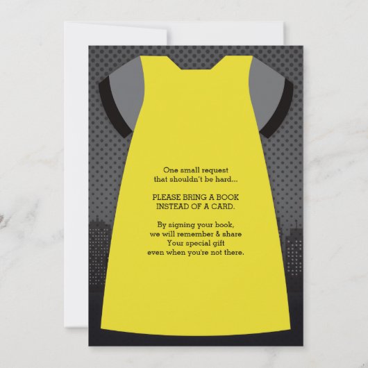 レーナのためのスーパーヒーローベビーシャワー招待状 招待状 (裏面)