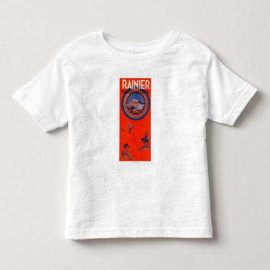レーニア山の広告ポスター トドラーTシャツ (正面)
