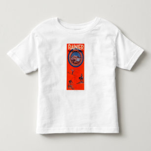 レーニア山の広告ポスター トドラーTシャツ