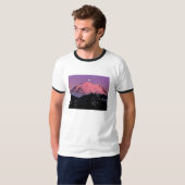 レーニア山の月の夜の雪の冬の空 Tシャツ (正面フル)
