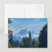 レーニア山の雪に覆われた山頂 ポストカード (正面/裏面)