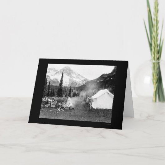 、レーニア山インディアンヘンリーでキャンプします、WA 1922年 カード (正面)