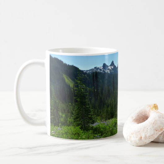 レーニア山国立公園からのカスケード山脈 コーヒーマグカップ (ドーナツ)