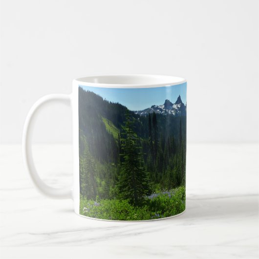 レーニア山国立公園からのカスケード山脈 コーヒーマグカップ (左)